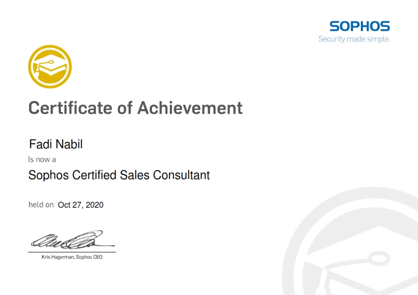 Smart Solutions team Sophos Certificate
